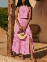 Falda larga tipo A con encaje hueco, única y exquisita